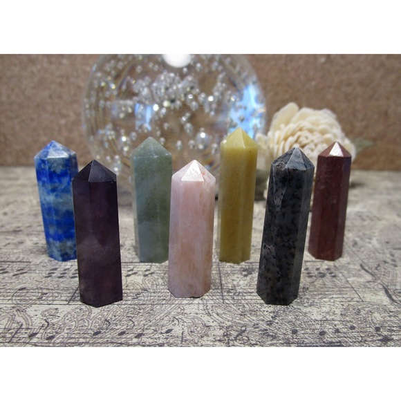 Other - 7 Piece Chakra Gemstone Mini Point Set w/ Bag (#4)